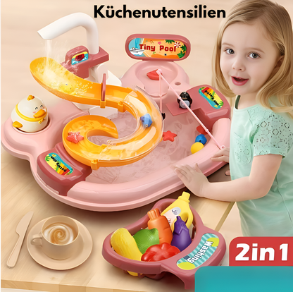 2-in-1 Spielzeug: Küchen-Set & Angelspiel – Lernspaß für Kinder ab 3 Jahren | Feinmotorik & Kreativität