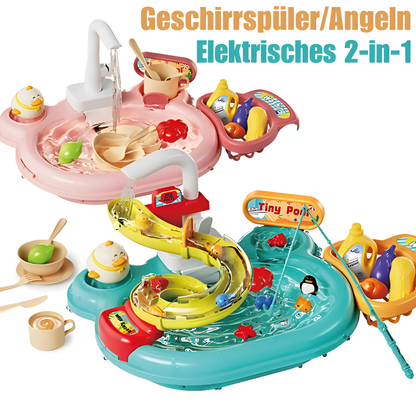 2-in-1 Spielzeug: Küchen-Set & Angelspiel – Lernspaß für Kinder ab 3 Jahren | Feinmotorik & Kreativität