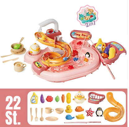 2-in-1 Spielzeug: Küchen-Set & Angelspiel – Lernspaß für Kinder ab 3 Jahren | Feinmotorik & Kreativität
