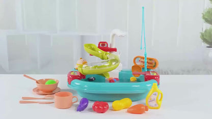 2-in-1 Spielzeug: Küchen-Set & Angelspiel – Lernspaß für Kinder ab 3 Jahren | Feinmotorik & Kreativität